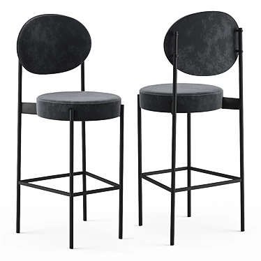 Modern Metal Bar Stool: Stool 4 High 3D model image 1 