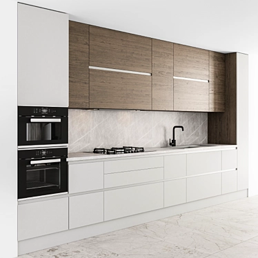 [RU] Кухня в современном стиле - Белый и дерево 56

С 3D model image 1 