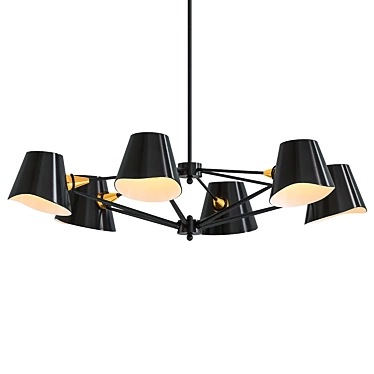 Elegant Black Chandelier for Timeless Spaces 3D model image 1 