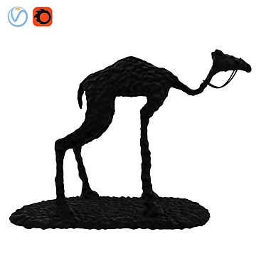 Elegant Desert Camel Figurine 3D model image 1 