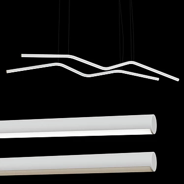 Sleek LED Linear Suspension: Boomer 3D model image 1 