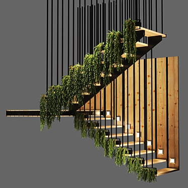 Infinite Ascend: Expandable Modern Staircase 3D model image 1 