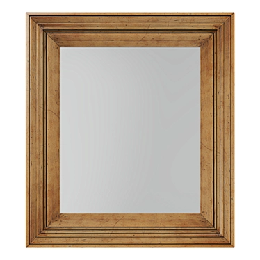 Rustic Wooden Wall Mirror in Frame 3D model image 1 