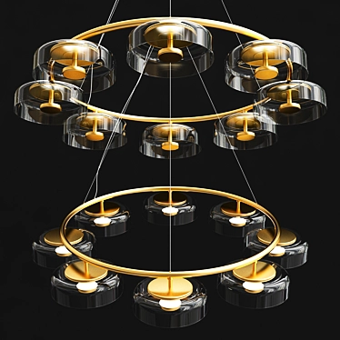 Modern Ice Crystal Chandelier 3D model image 1 