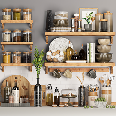 Sleek Kitchen Essentials: Accessorize in Style! 3D model image 1 