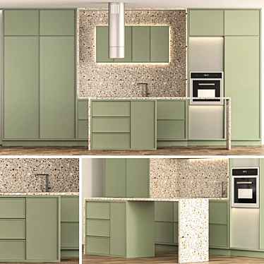 Sleek Kitchen.02 Set 3D model image 1 