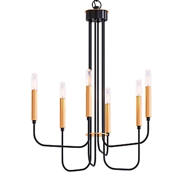 Elegant 6-Light Candle Chandelier 3D model image 1 