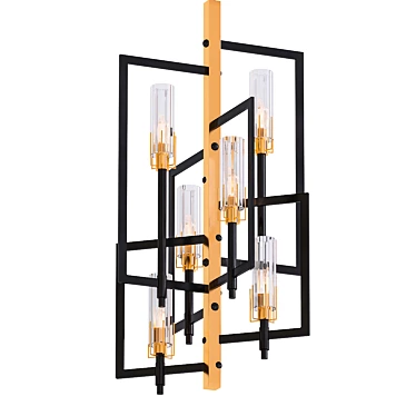 Geometric Chandelier: Vivaan 6-Light 3D model image 1 