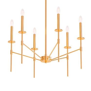 Elegant Brinley 6-Light Chandelier 3D model image 1 