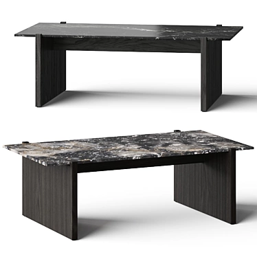 Sleek Russell Black Coffee Table 3D model image 1 