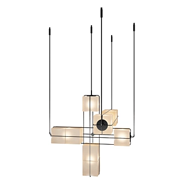 Elegant Marcos Line Chandelier 3D model image 1 