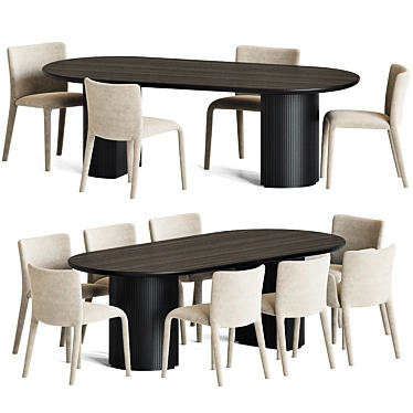 Modern Dining Set for Versatile Use 3D model image 1 