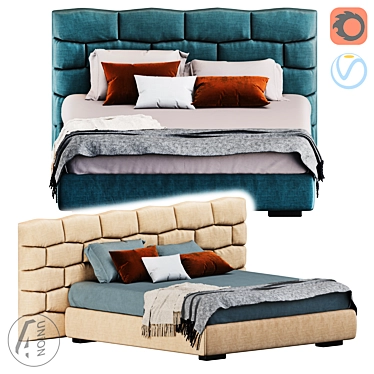 Comfy Braided Bed: Soft and Stylish 3D model image 1 