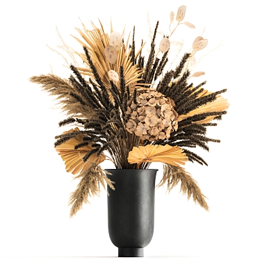 Dried Flower Bouquet in Menu Cyclades Vase 3D model image 1 