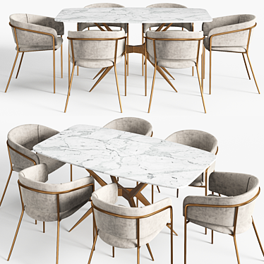 Homary 63 "Marble Dining Table set and Vilhena II chairs