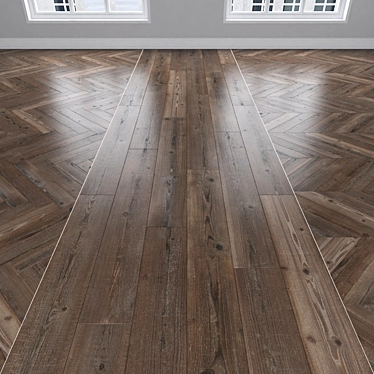 Versatile Parquet Oak: Herringbone, Linear, Chevron 3D model image 1 