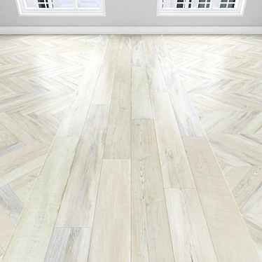 Premium Parquet Oak Flooring: Herringbone, Linear, Chevron 3D model image 1 