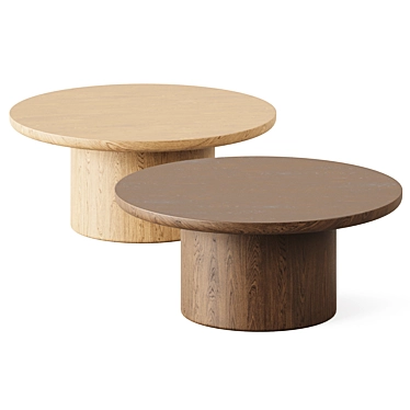 Sleek Oak Coffee Table 3D model image 1 