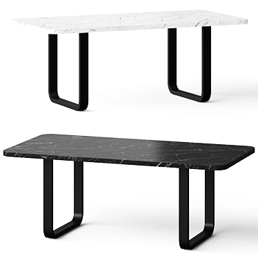 Sleek Marble Dining Table 3D model image 1 