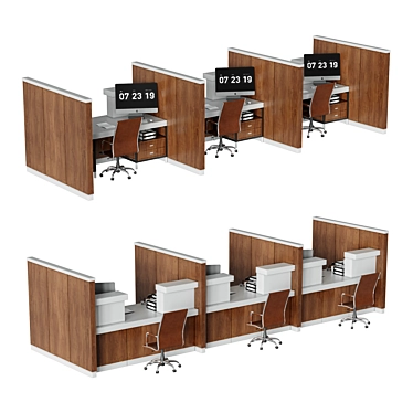 Modern Bank Counter 2015 3D model image 1 