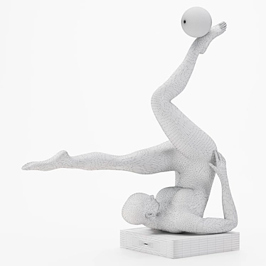 Yoga People Sculpture Set - Artistic Home Decor 3D model image 1 