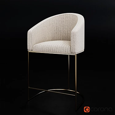 "Genry" Metal Chair - Unique Russian Design 3D model image 1 