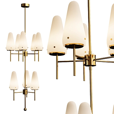 Vintage Scandinavian Ceiling Lamp 3D model image 1 