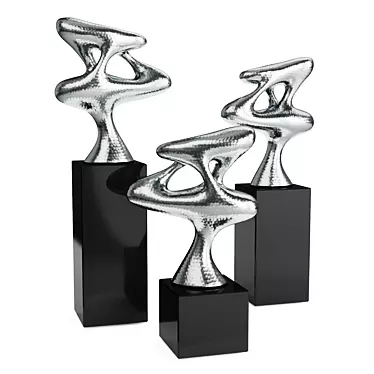 Bionic Chrome Abstract Figures 3D model image 1 