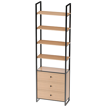 Retractable Shelving Unit: Space-Saving Design 3D model image 1 