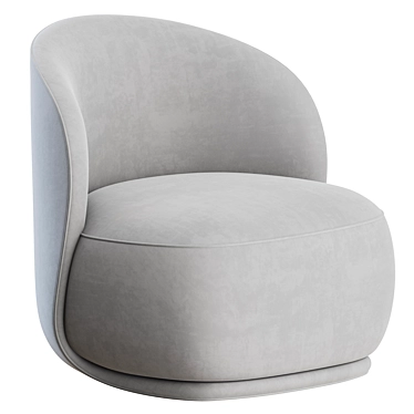 Elegant Bouclé Lounge Chair 3D model image 1 