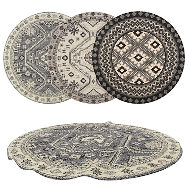 Versatile Round Rugs Set - No 309 3D model image 1 