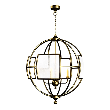 BROXTON SILVER ORB Chandelier: Elegant Bronze Lighting 3D model image 1 