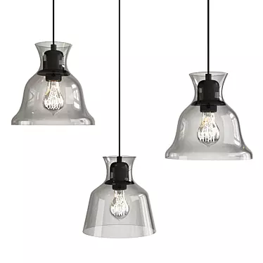 Elegant Salute Clear Pendant Light 3D model image 1 