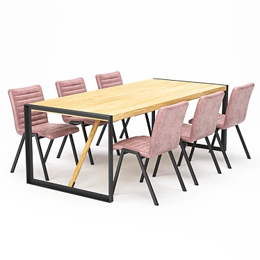 Modern 3D Dining Table 125 3D model image 1 