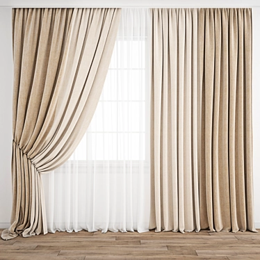 Poly Model Curtain Set 3D model image 1 