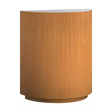 Silvia Oak and Rattan Bar Cabinet 3D model image 1 