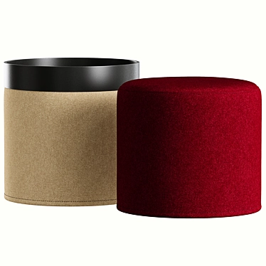 Softline Drum Pouf - Stylish and Comfortable Seating 3D model image 1 