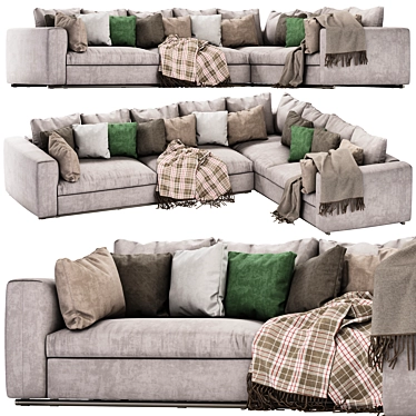 FLEXFORM Asolo 270 XF: Sleek Sofa with UV Mapping 3D model image 1 