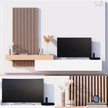 Sleek TV Wall Mount 3D model image 1 