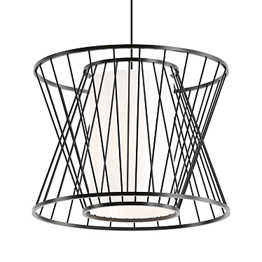 Elegant Chinese Bamboo Pendant Light 3D model image 1 