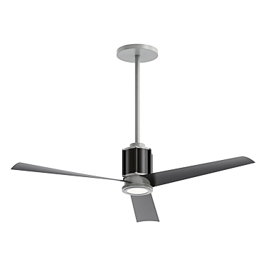 Sleek Black Gear LED Fan 3D model image 1 