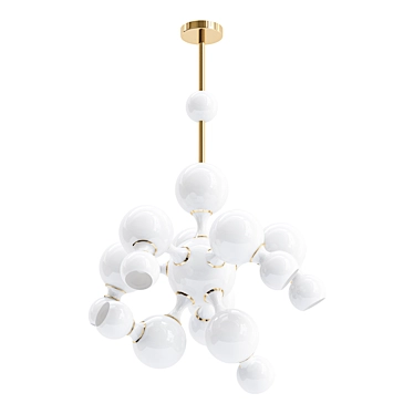 Atomic Suspension White Chandelier 3D model image 1 