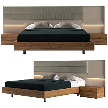 Intana Bed: Stylish and Functional Furnishing 3D model image 1 