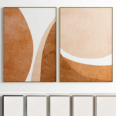 Modern Minimal Abstract Photo Frame Set 3D model image 1 