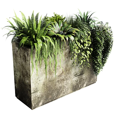 Dirty Concrete Vase Stand: Outdoor & Indoor Plant Collection 3D model image 1 