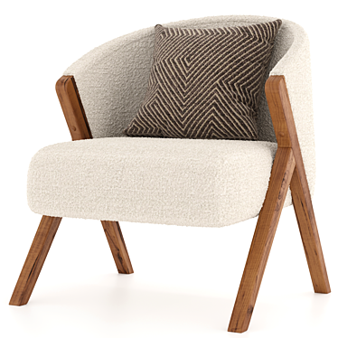 Zara Home Bouclé Armchair: Luxurious Upholstered Elegance 3D model image 1 