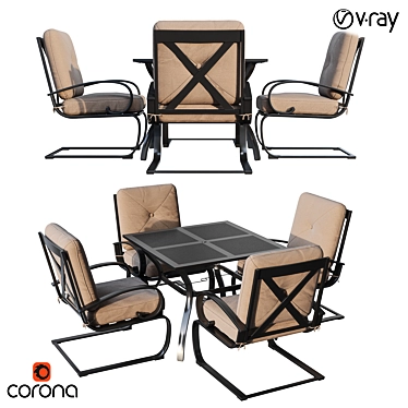 Cedar Creek Outdoor Lounge Set 3D model image 1 