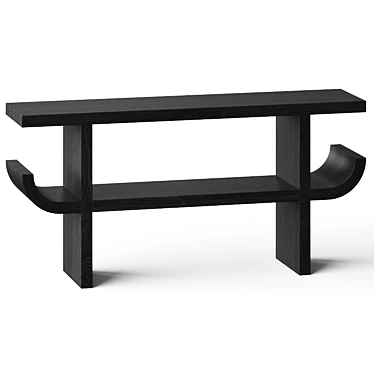 CB2 Pagoda Console Table: Sleek Black Design 3D model image 1 