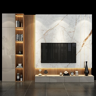 Sleek TV Wall Set 253: Style and Function 3D model image 1 