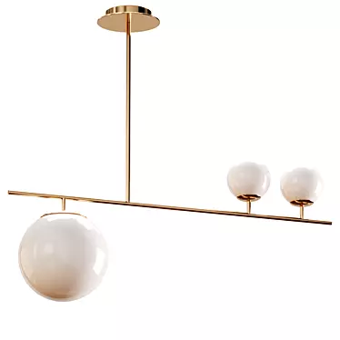 Modern Hanging Lamps: Gold or Black 3D model image 1 